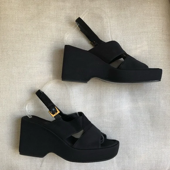 Fendi | Shoes | Fendi Vintage Platform Sandals Wedge Logo  display picture 1
